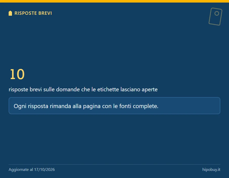 Riquadro scuro con il numero 10 e la frase risposte brevi sulle domande che le etichette lasciano aperte